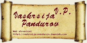 Vaskrsija Pandurov vizit kartica